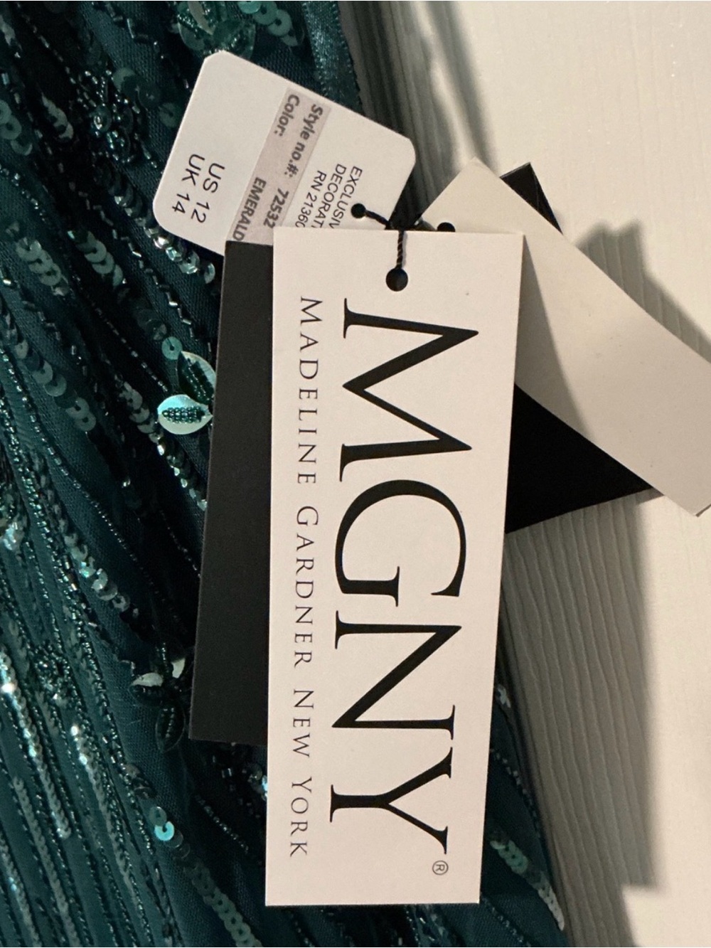 Embellished Teal Maxi Dress with Sheer Capelet - Picture 3 of 10